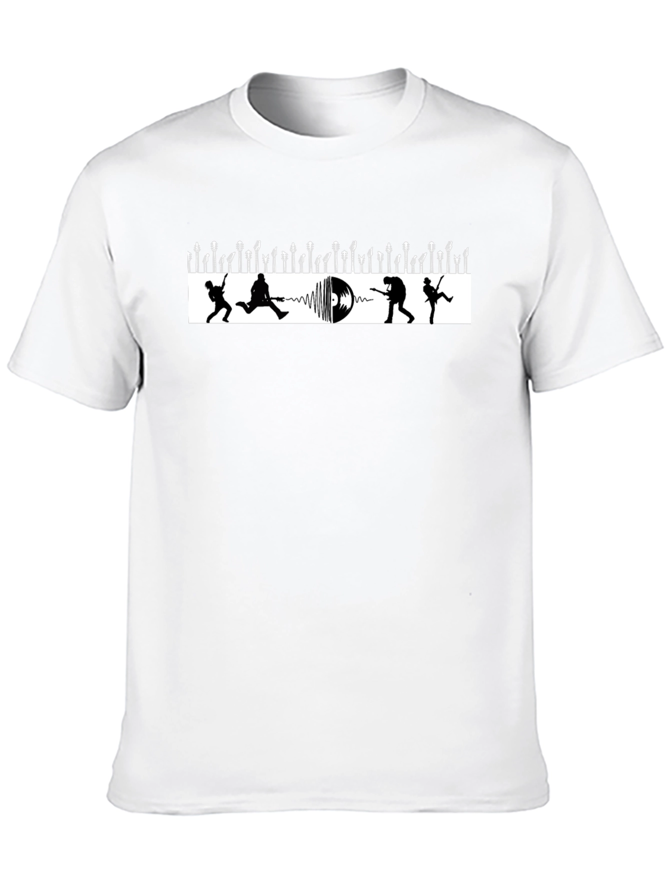 Rock Band Silhouette Graphic Tee - Black
