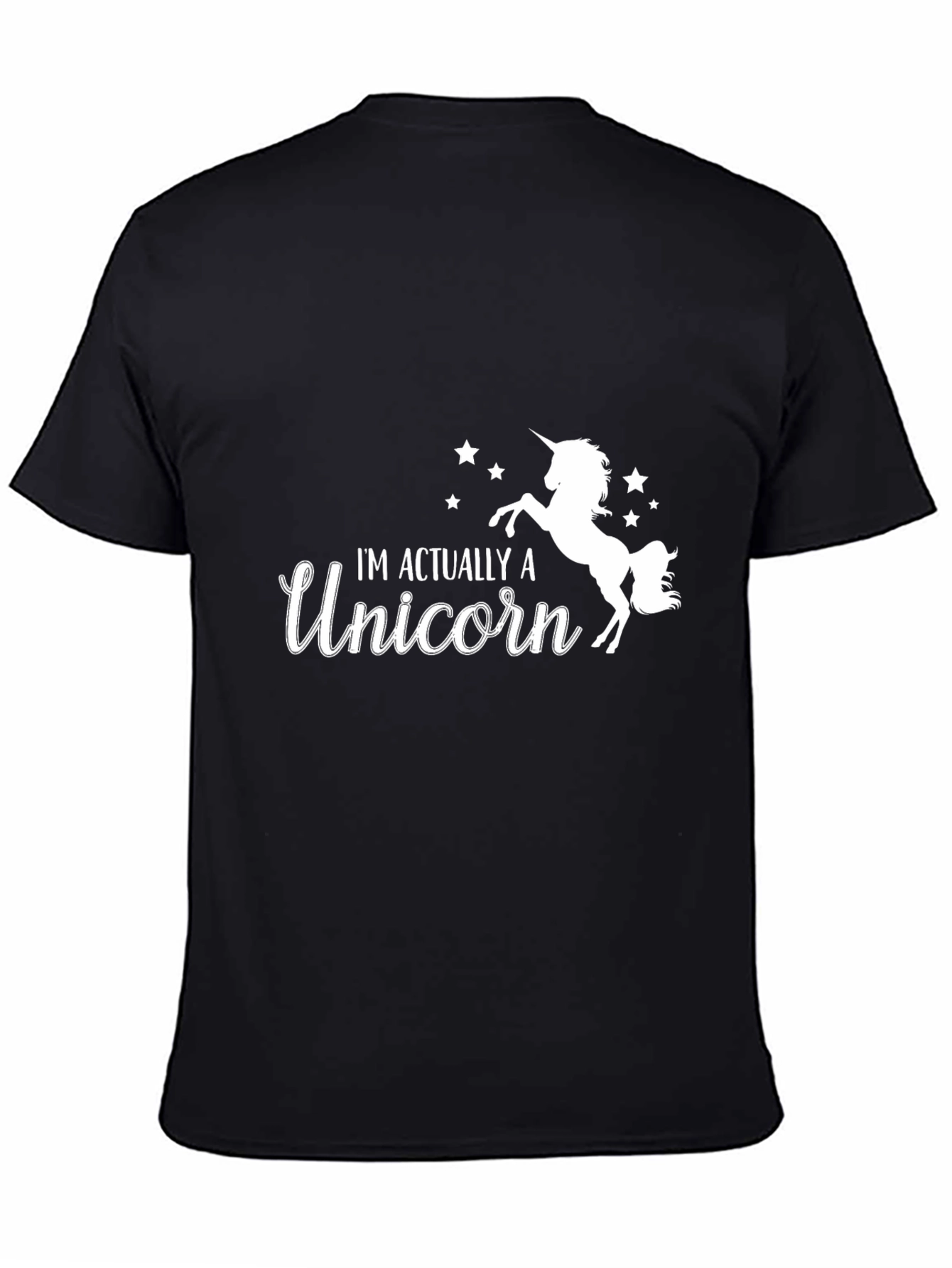 Im Actually a Unicorn Black T-Shirt