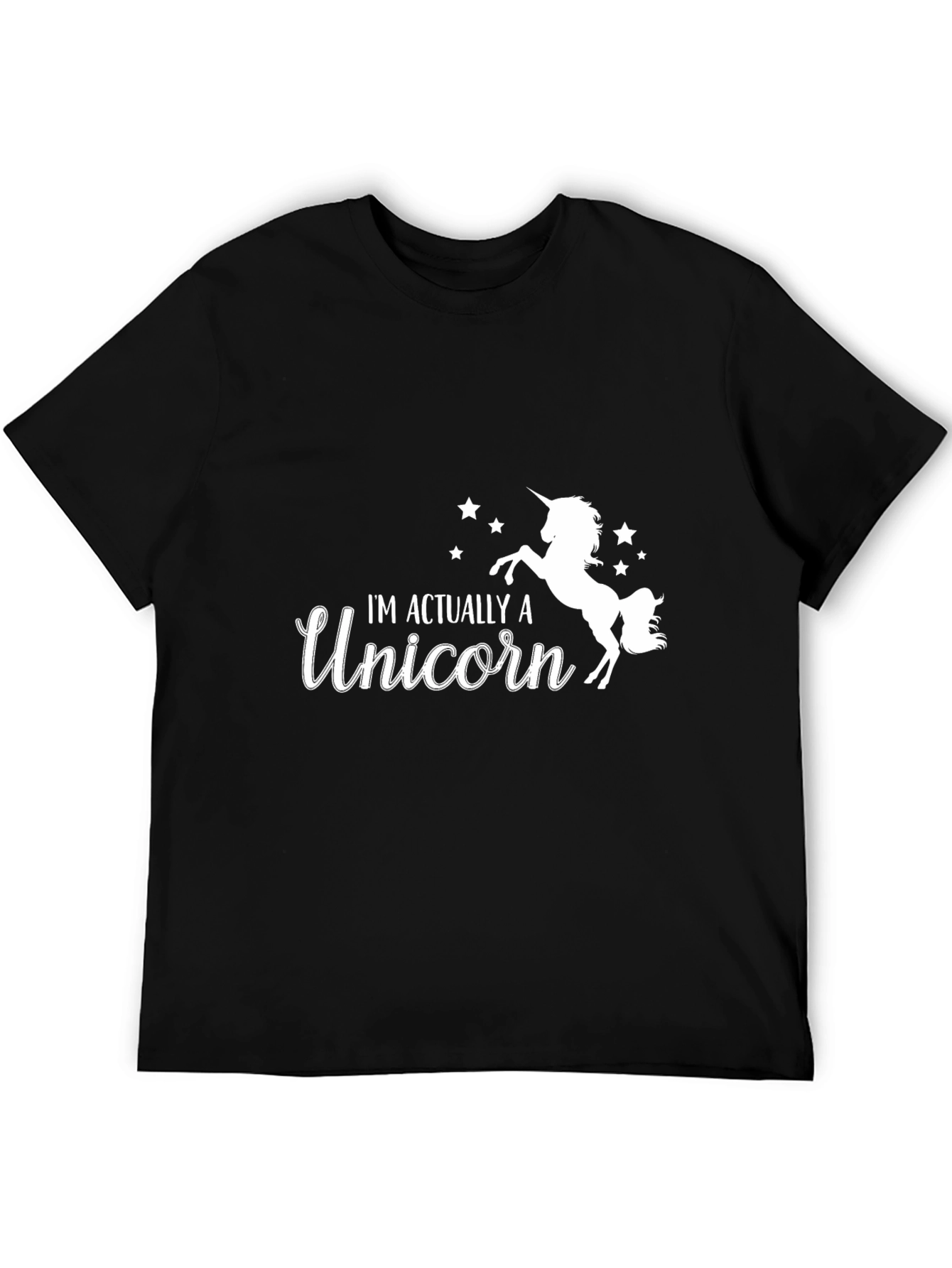 Im Actually a Unicorn Black T-Shirt