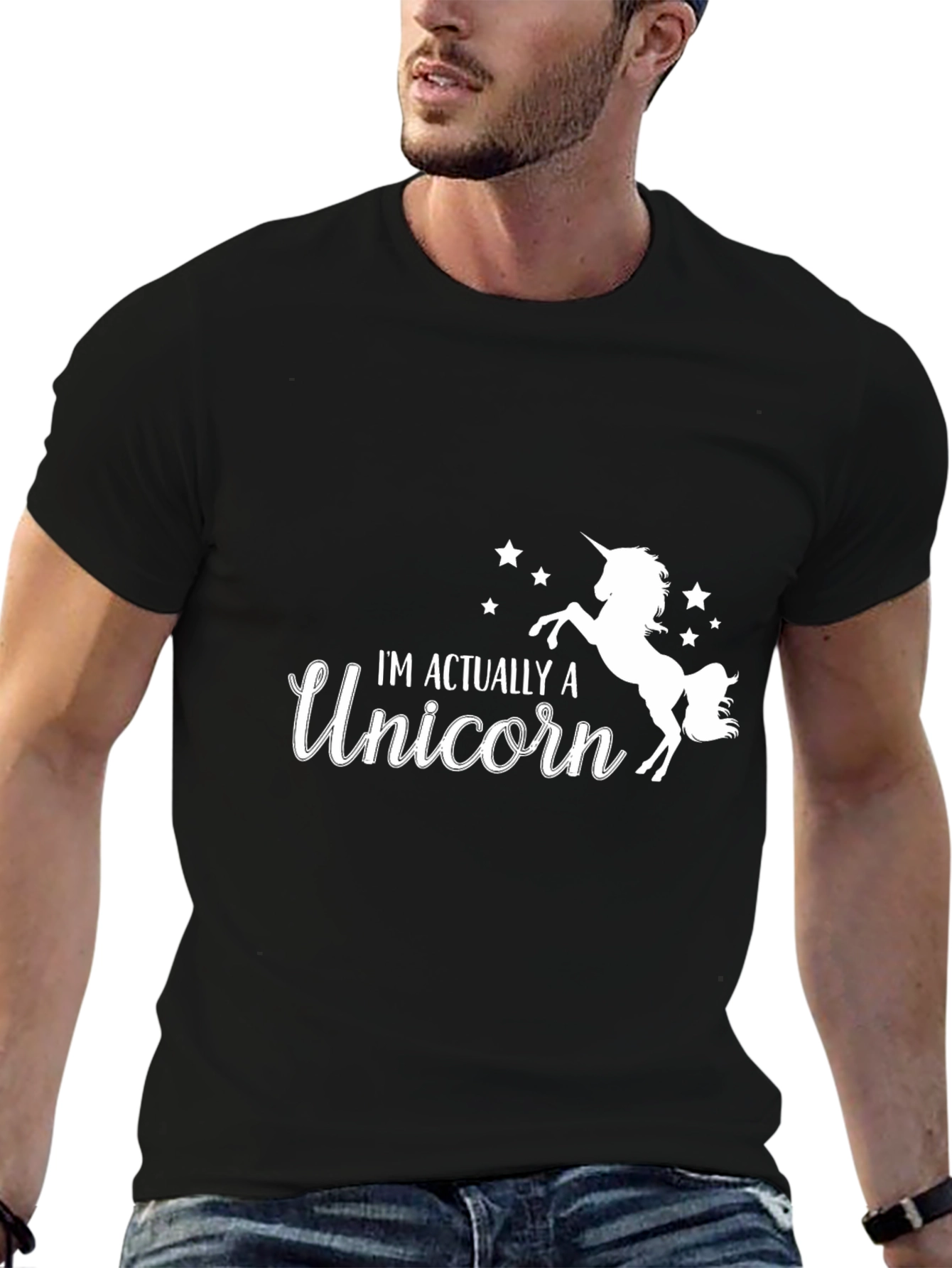 Im Actually a Unicorn Black T-Shirt