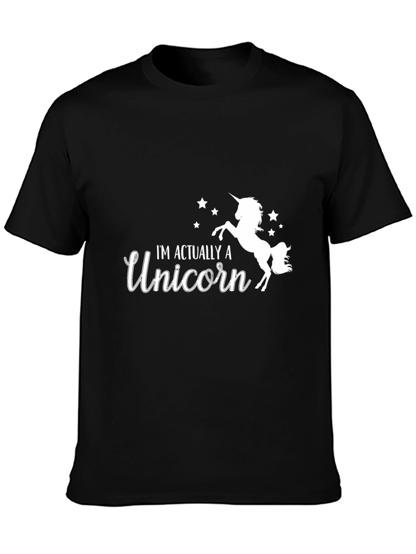 Im Actually a Unicorn Black T-Shirt