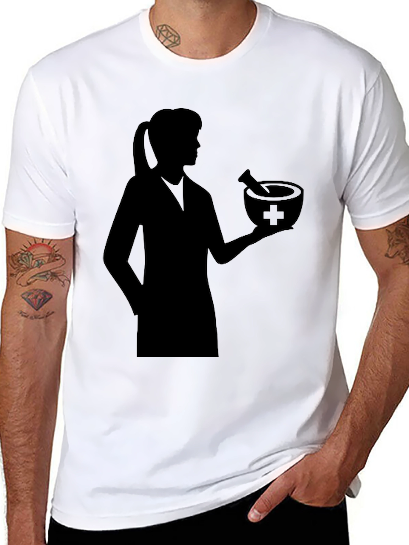 Pharmacist Silhouette Black T-Shirt