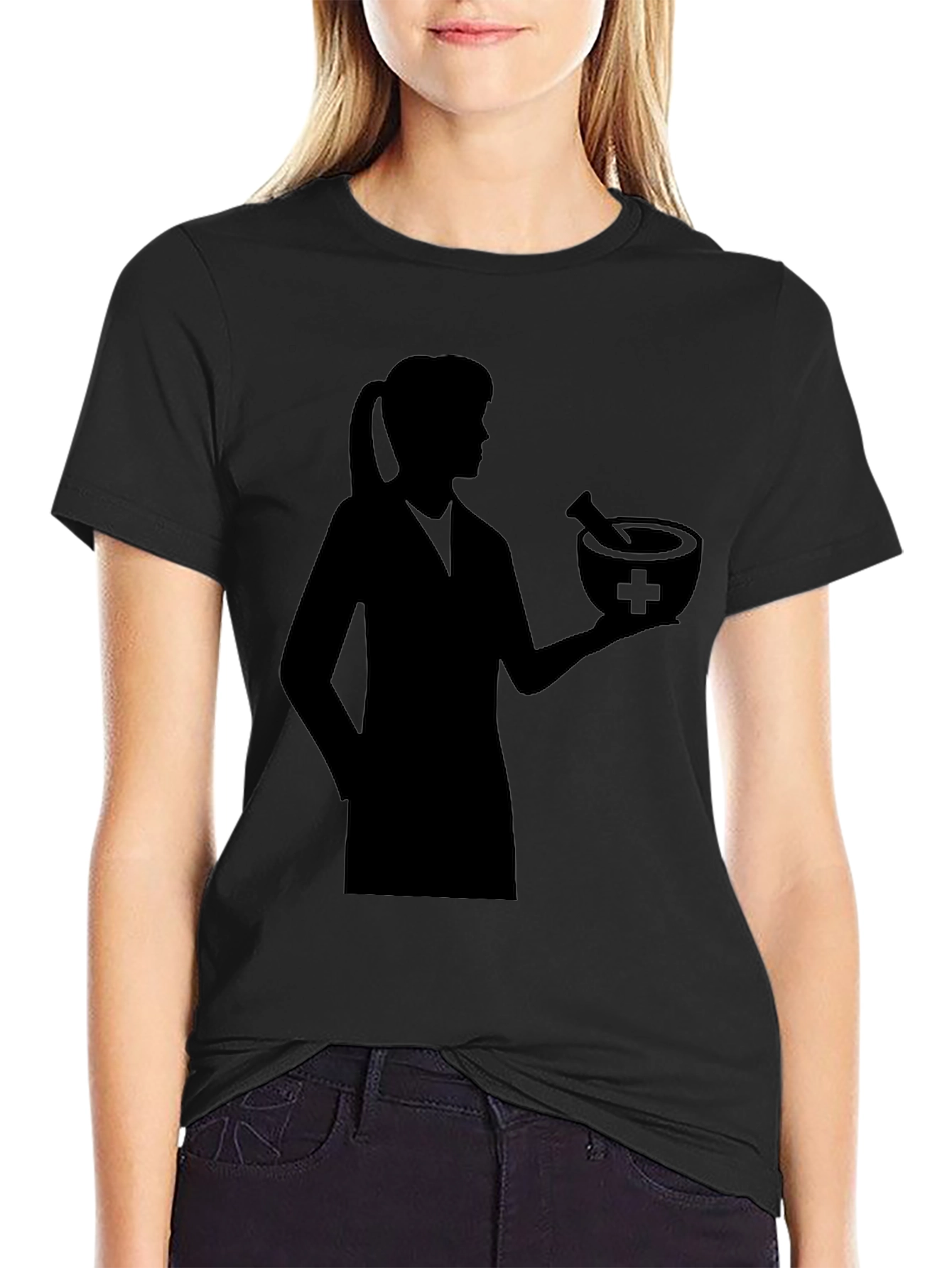 Pharmacist Silhouette Black T-Shirt