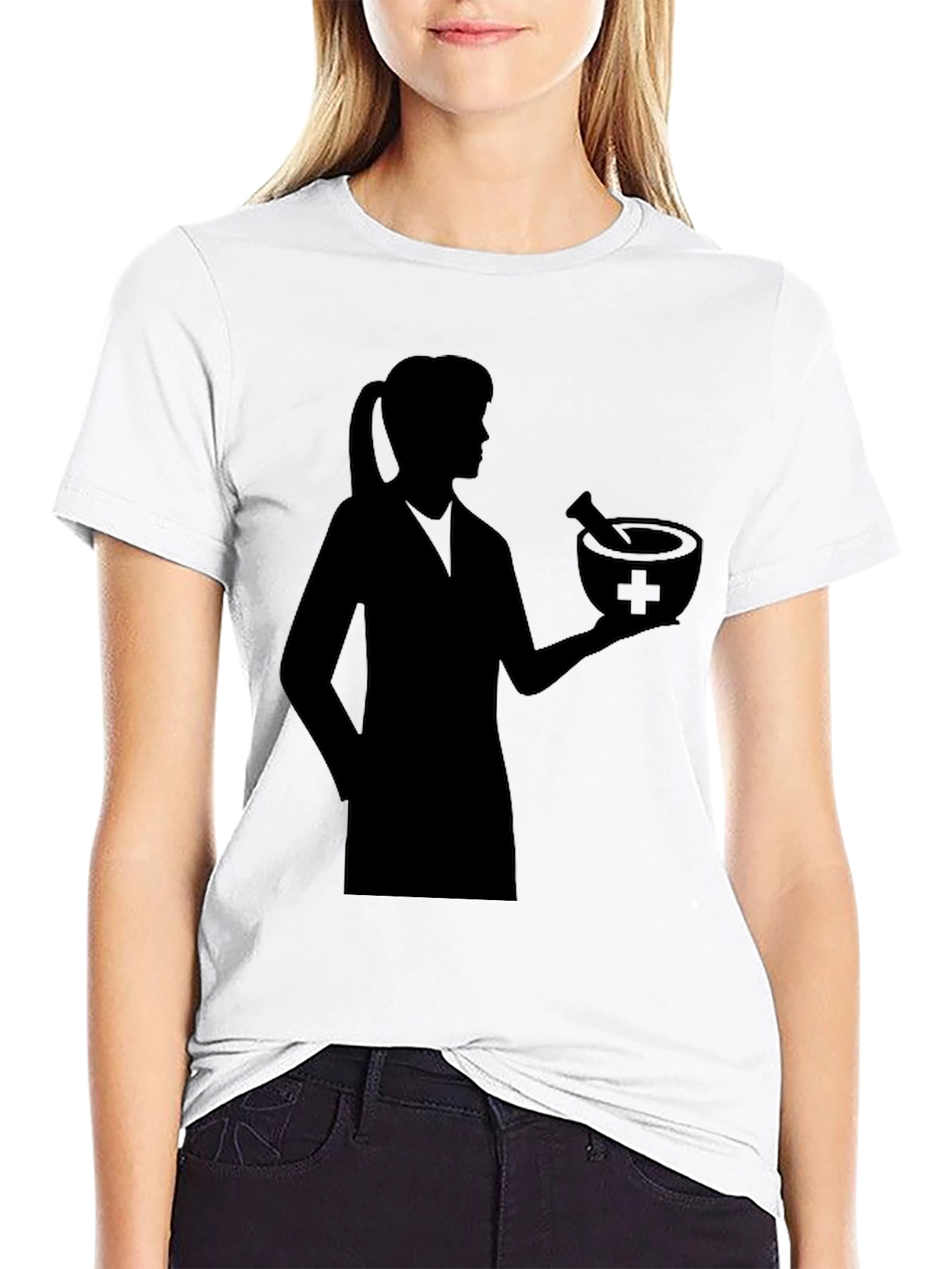 Pharmacist Silhouette Black T-Shirt