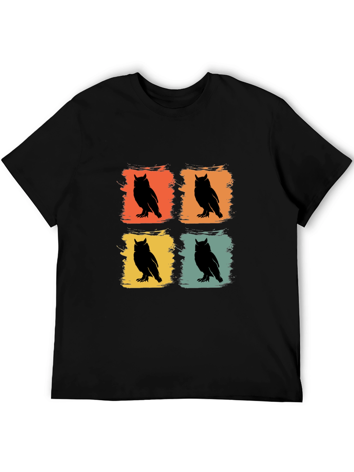 Retro Owl Graphic Tee - Mens Crew Neck