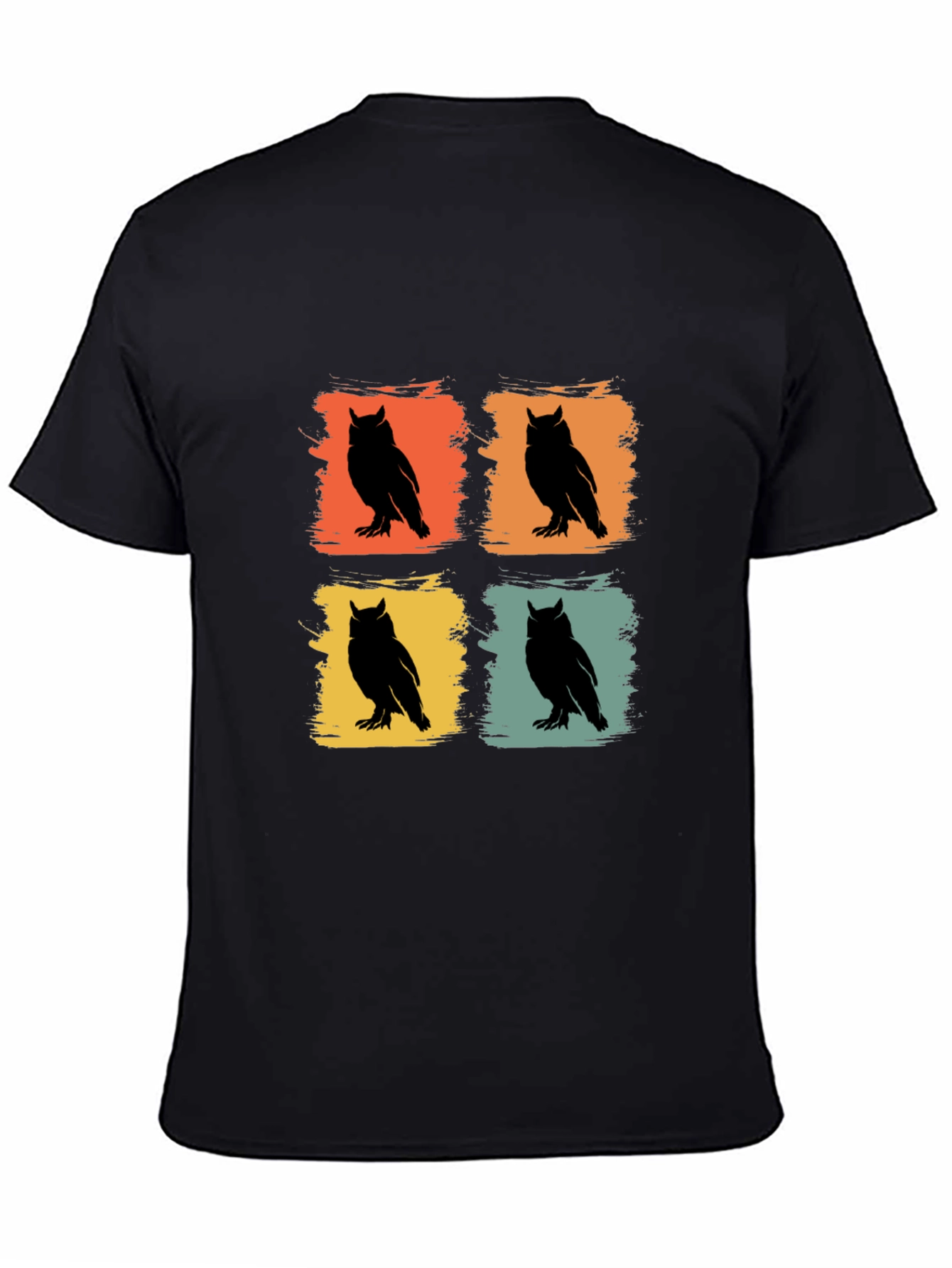 Retro Owl Graphic Tee - Mens Crew Neck