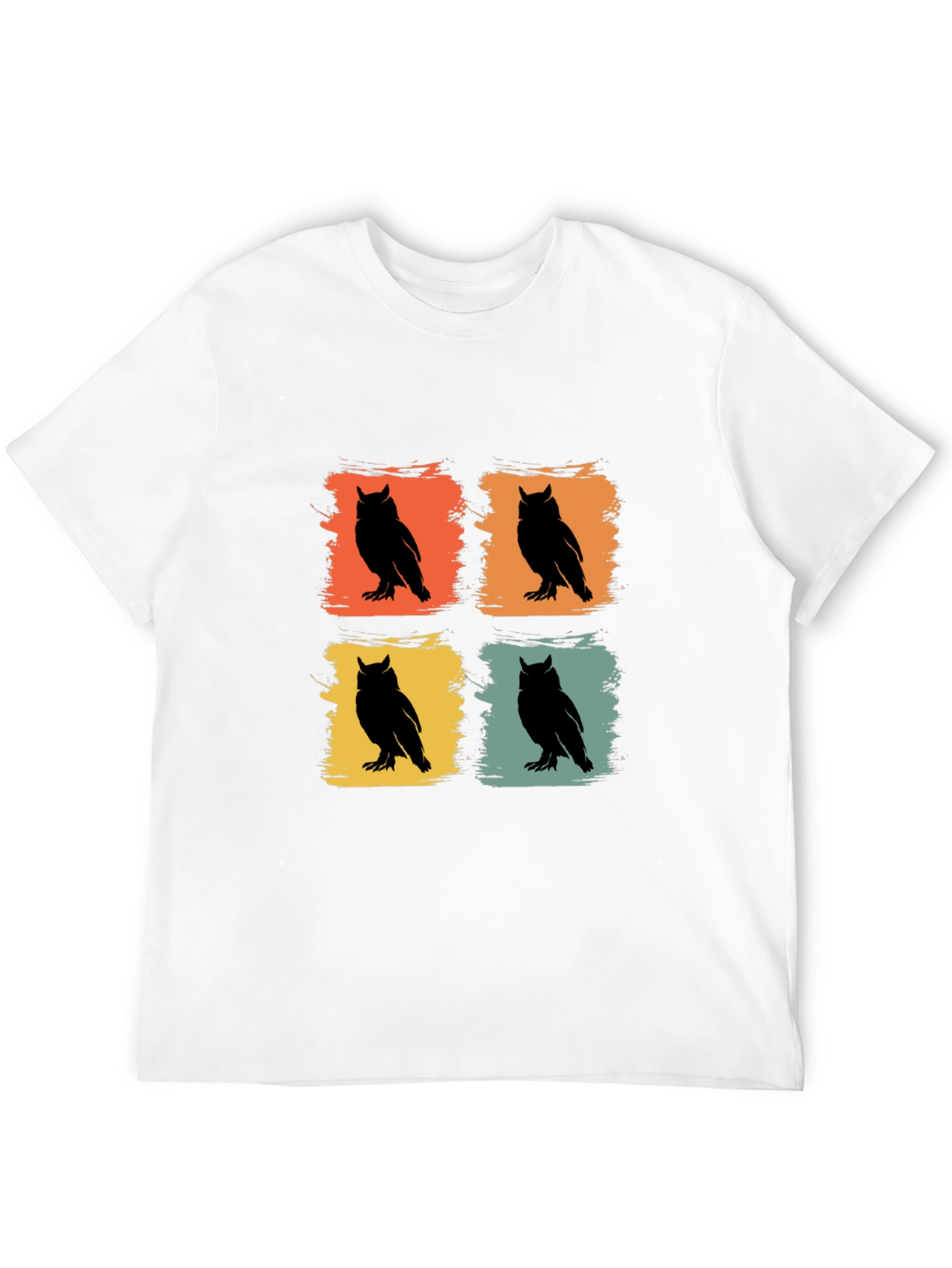 Retro Owl Graphic Tee - Mens Crew Neck
