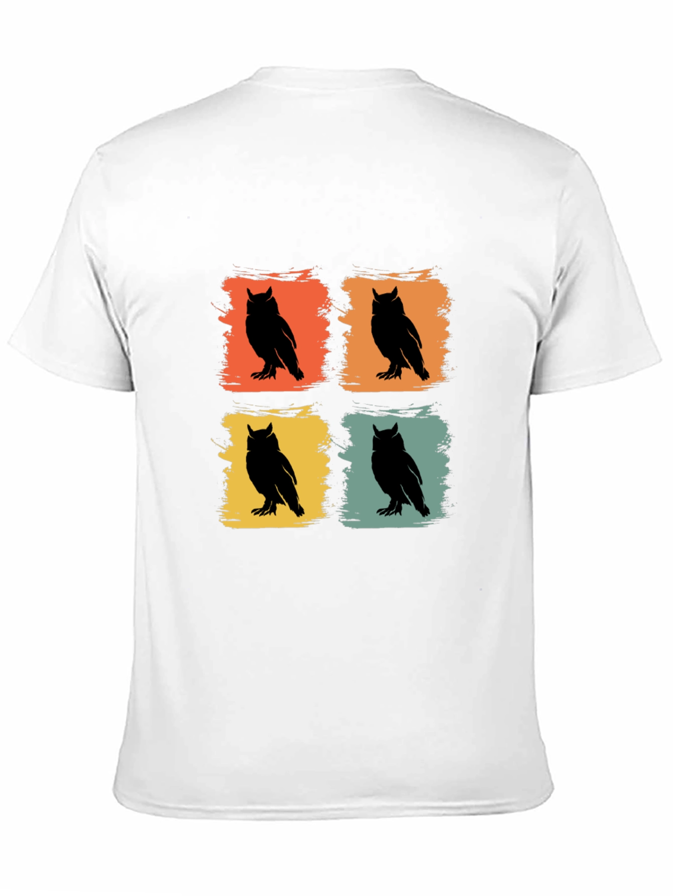 Retro Owl Graphic Tee - Mens Crew Neck