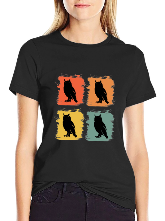 Retro Owl Graphic Tee - Mens Crew Neck