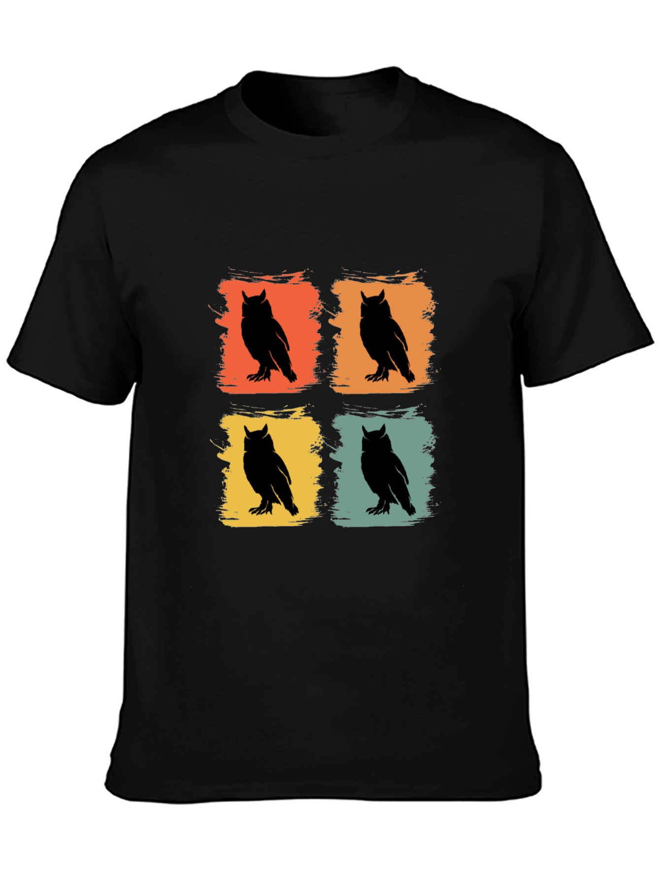 Retro Owl Graphic Tee - Mens Crew Neck