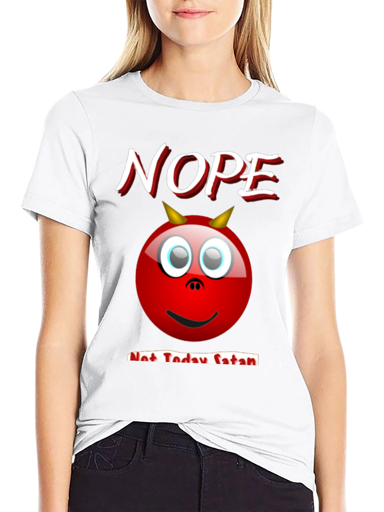 Nope Not Today Satan Graphic T-Shirt