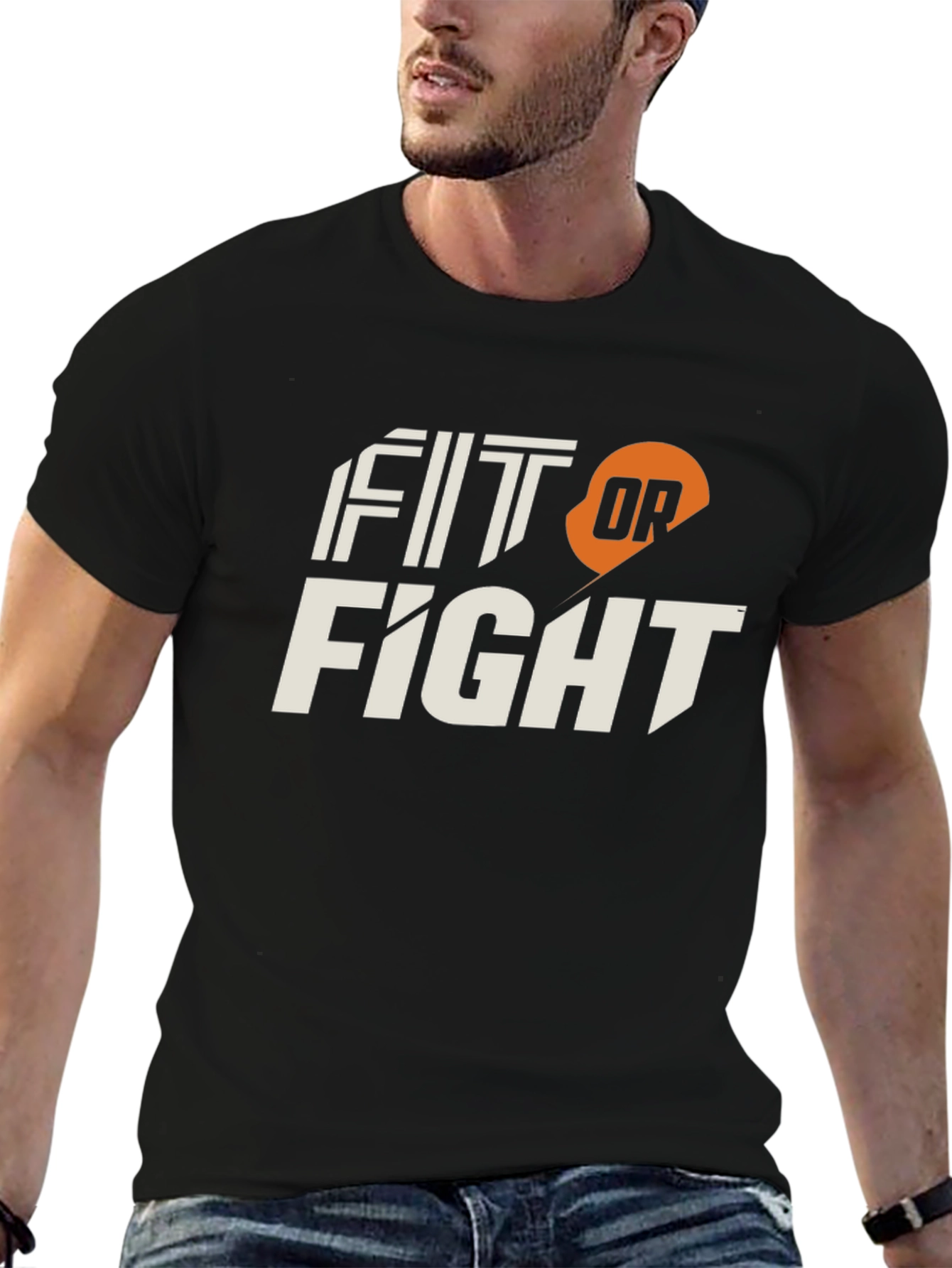 Fit or Fight Black Graphic Tee