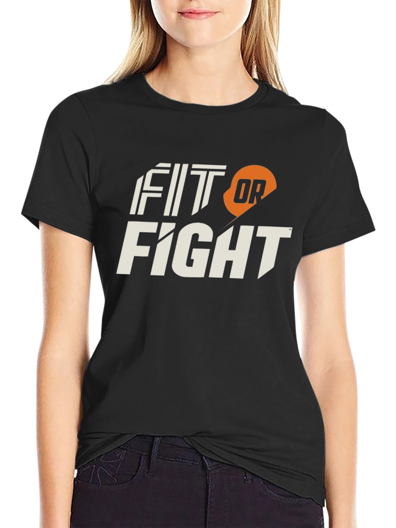 Fit or Fight Black Graphic Tee