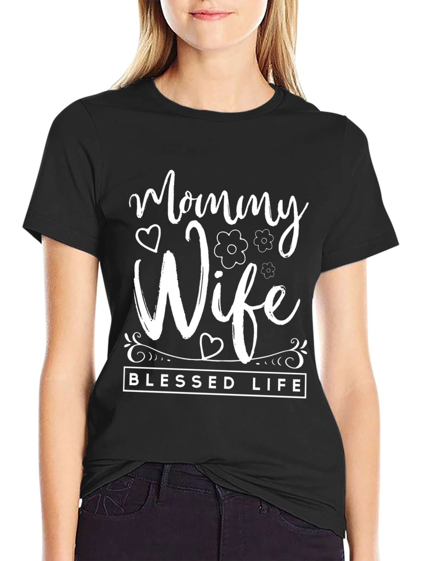 Mommy Wife Blessed Life Graphic T-Shirt