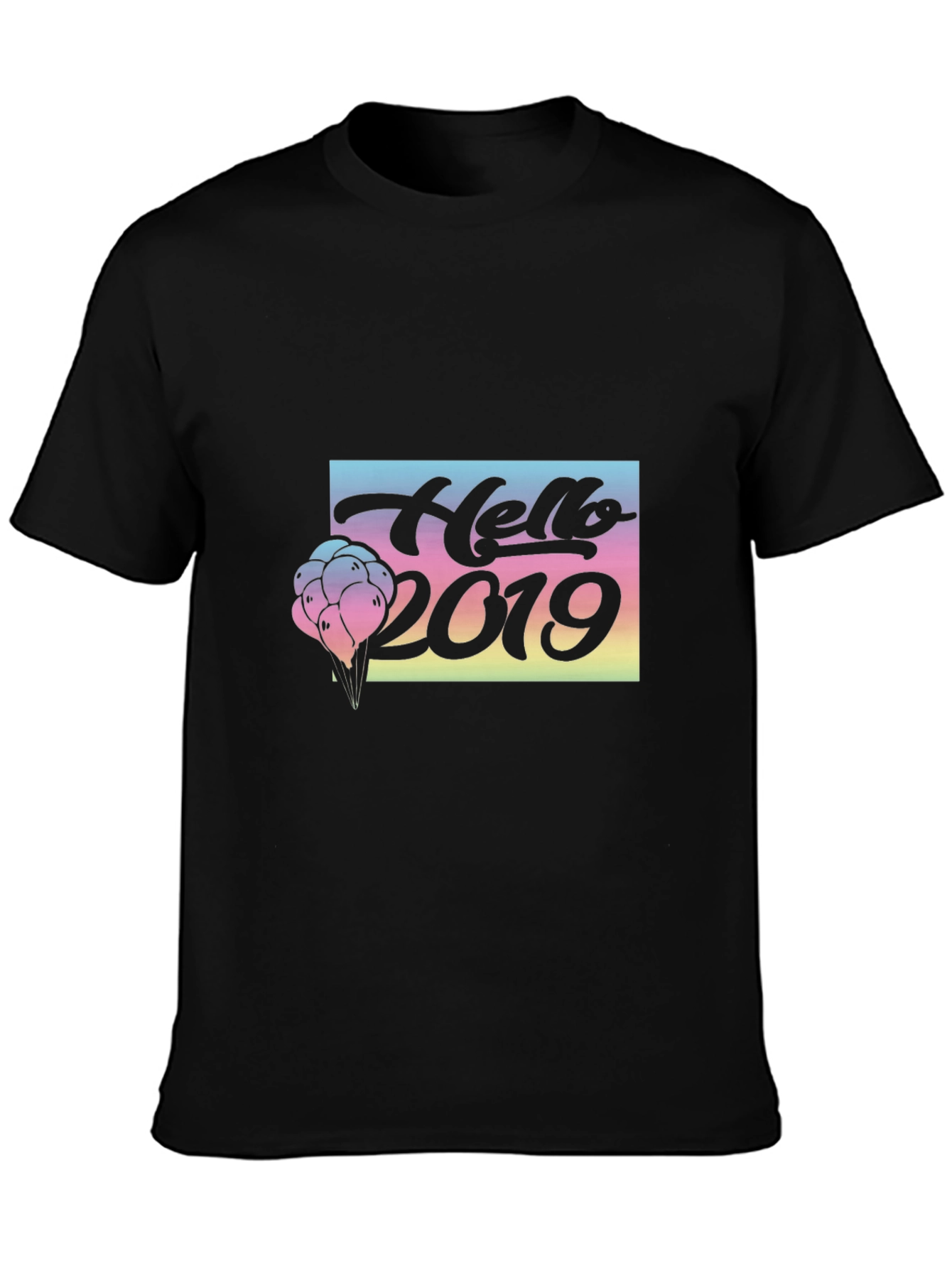 Hello 2019 Graphic Tee - Black T-Shirt
