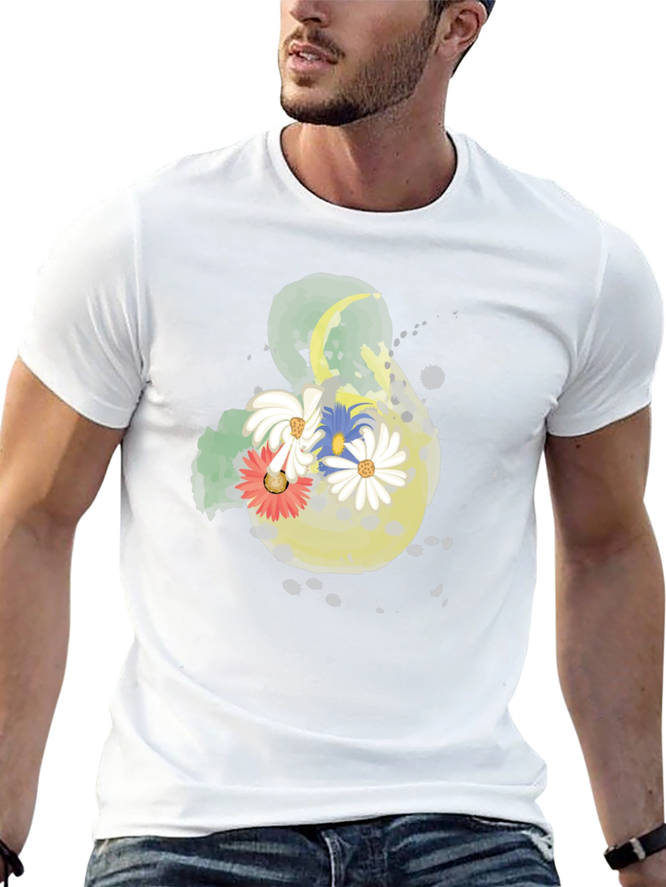 Floral Graphic Black T-Shirt
