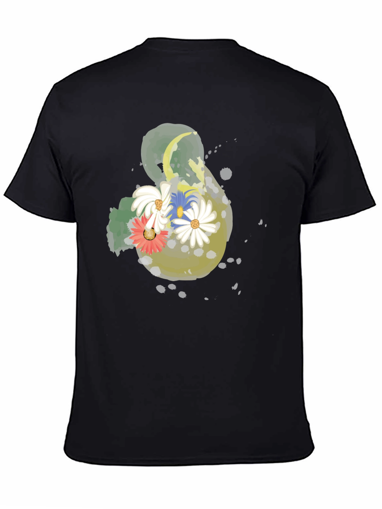 Floral Graphic Black T-Shirt