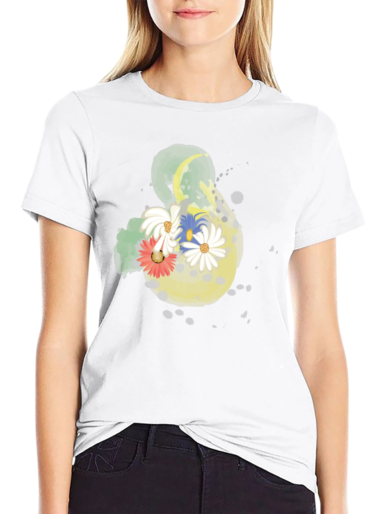 Floral Graphic Black T-Shirt