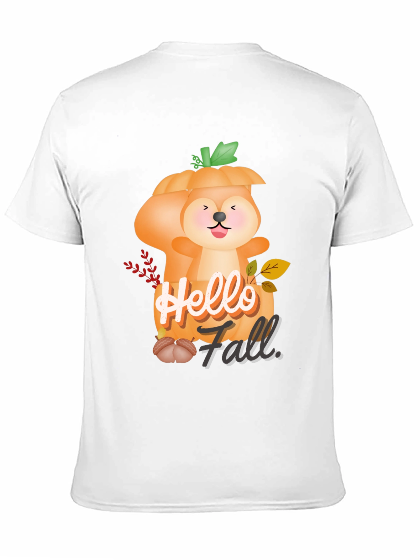Hello Fall Squirrel Pumpkin Tee