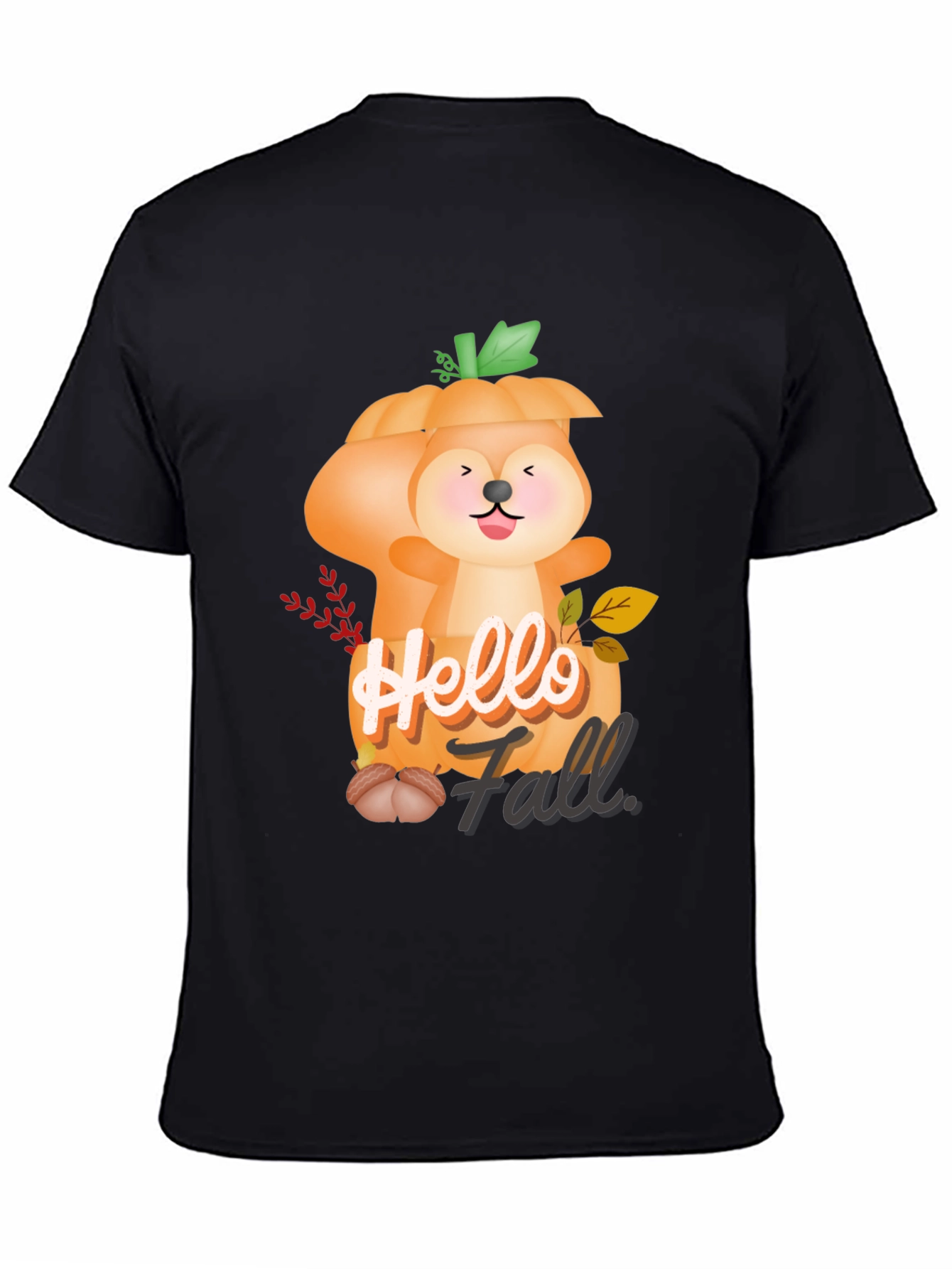 Hello Fall Squirrel Pumpkin Tee