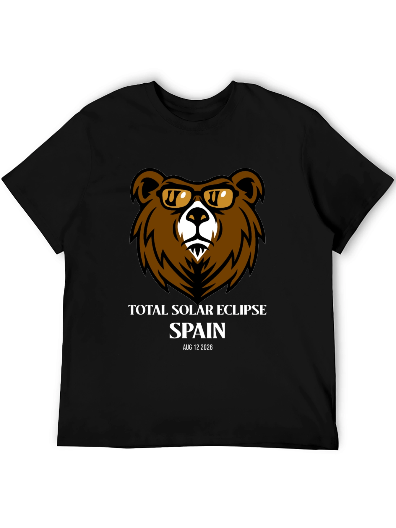 Total Solar Eclipse Spain 2026 Bear T-Shirt