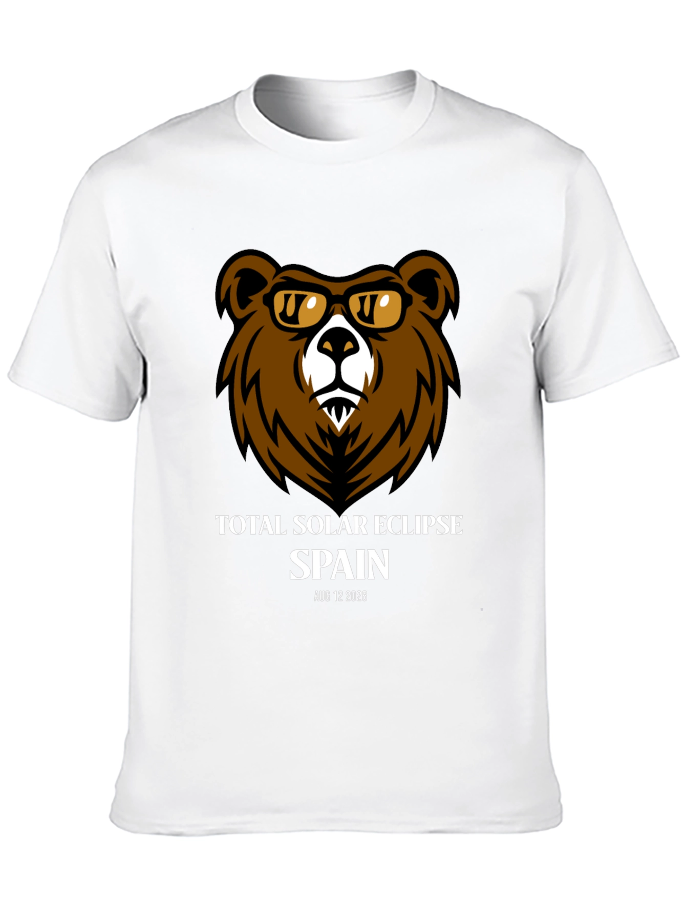 Total Solar Eclipse Spain 2026 Bear T-Shirt