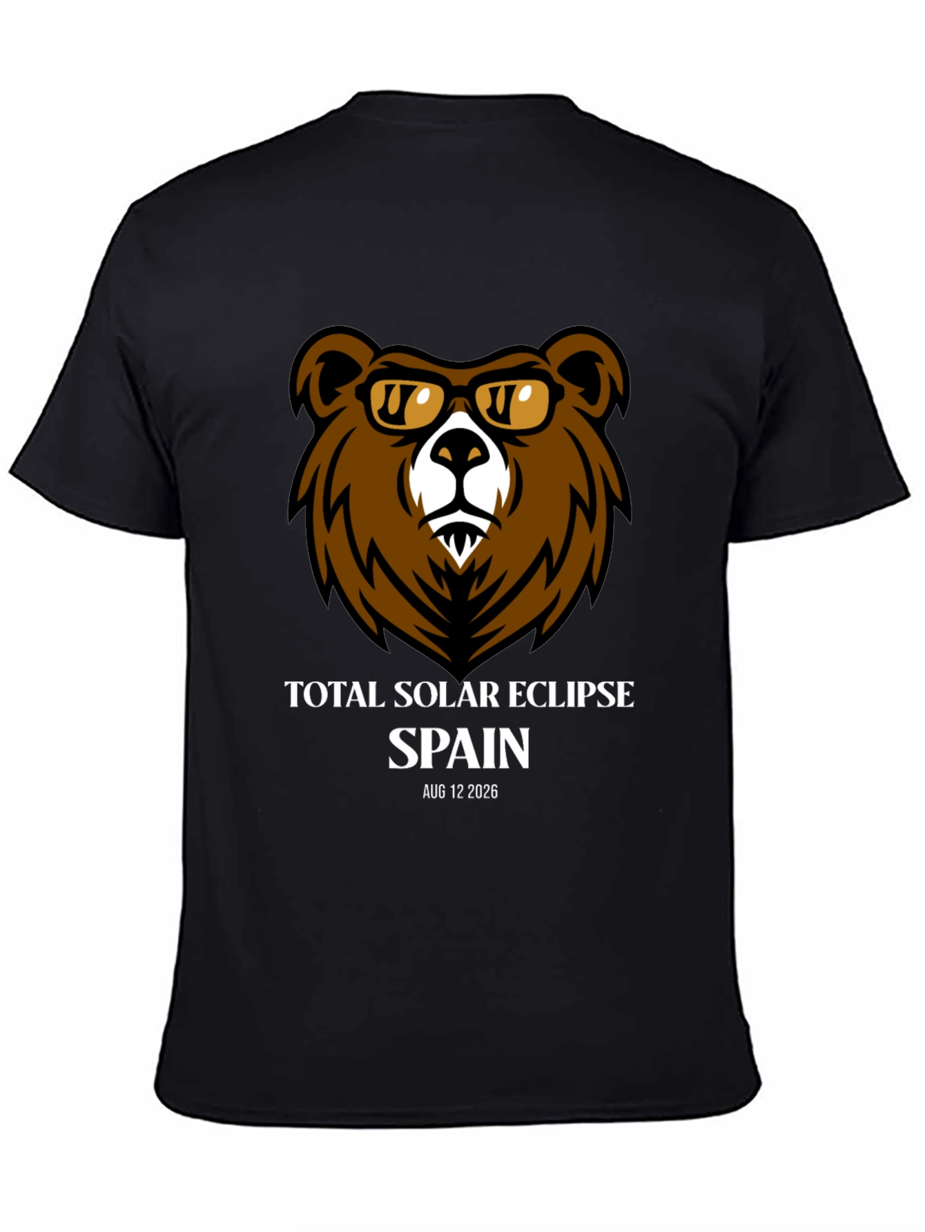 Total Solar Eclipse Spain 2026 Bear T-Shirt