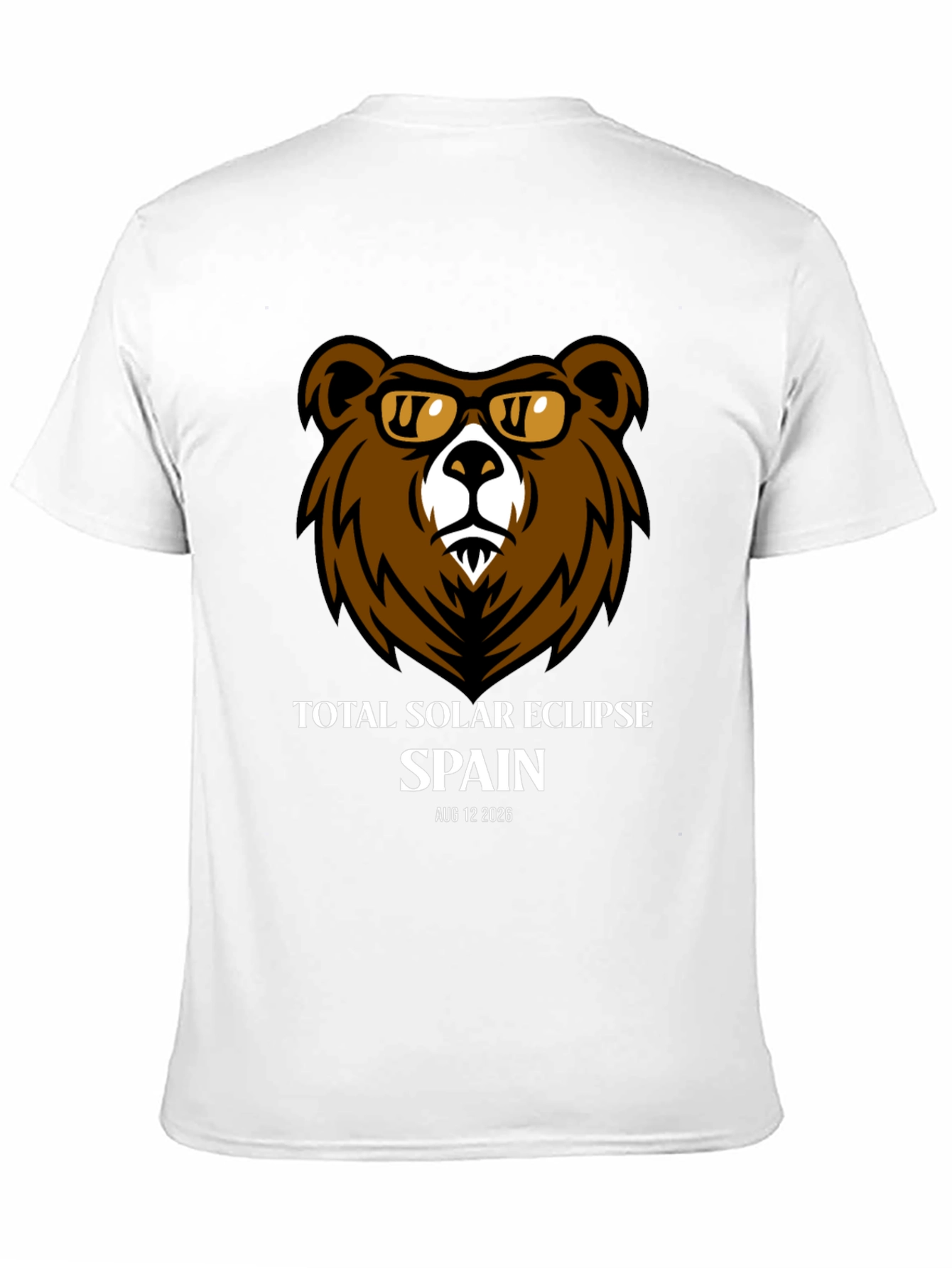 Total Solar Eclipse Spain 2026 Bear T-Shirt