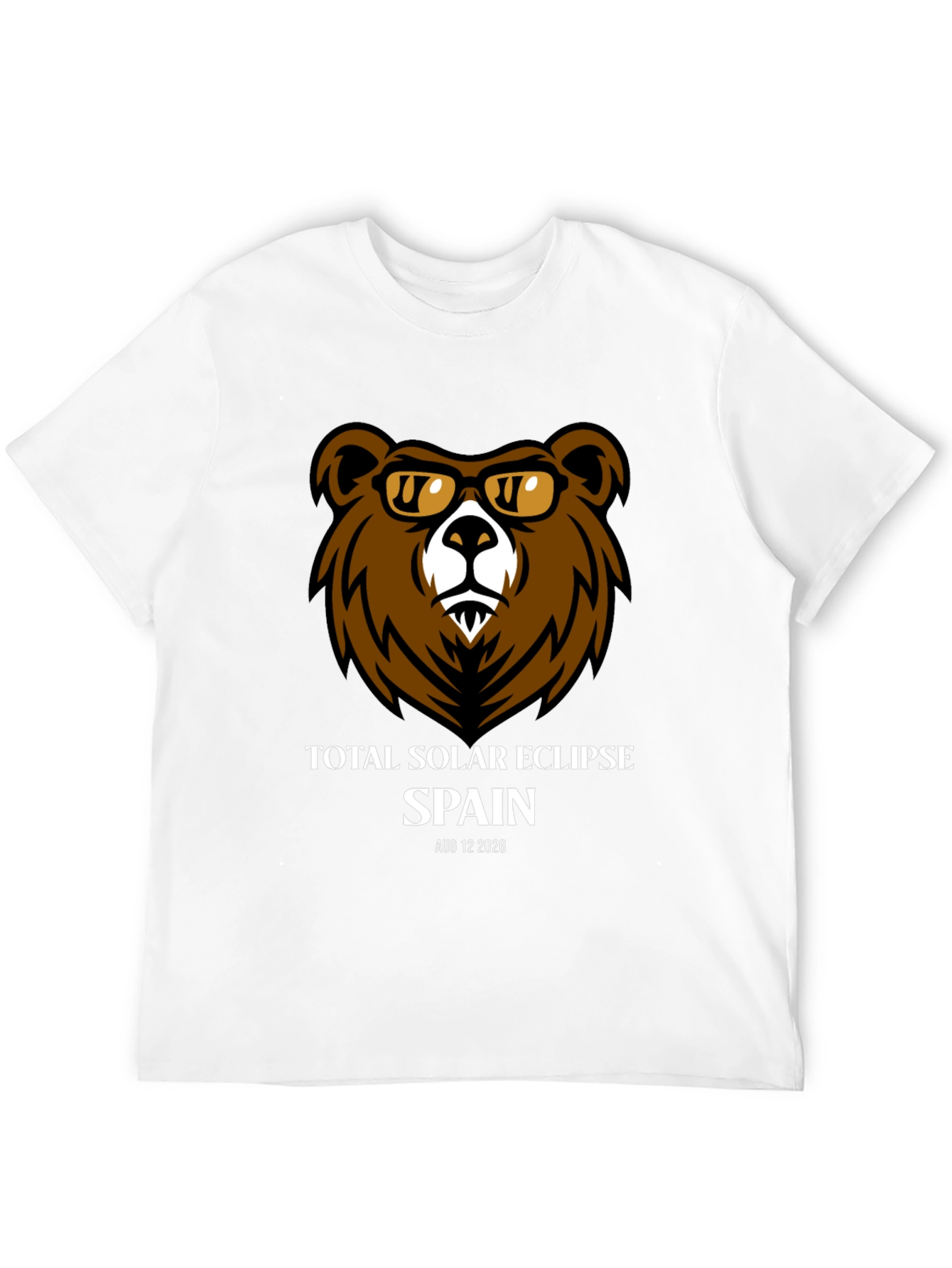 Total Solar Eclipse Spain 2026 Bear T-Shirt