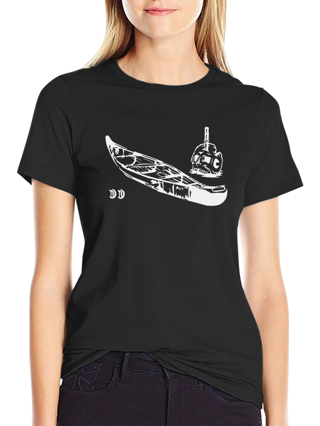 Skull & Canoe Graphic Tee - Black