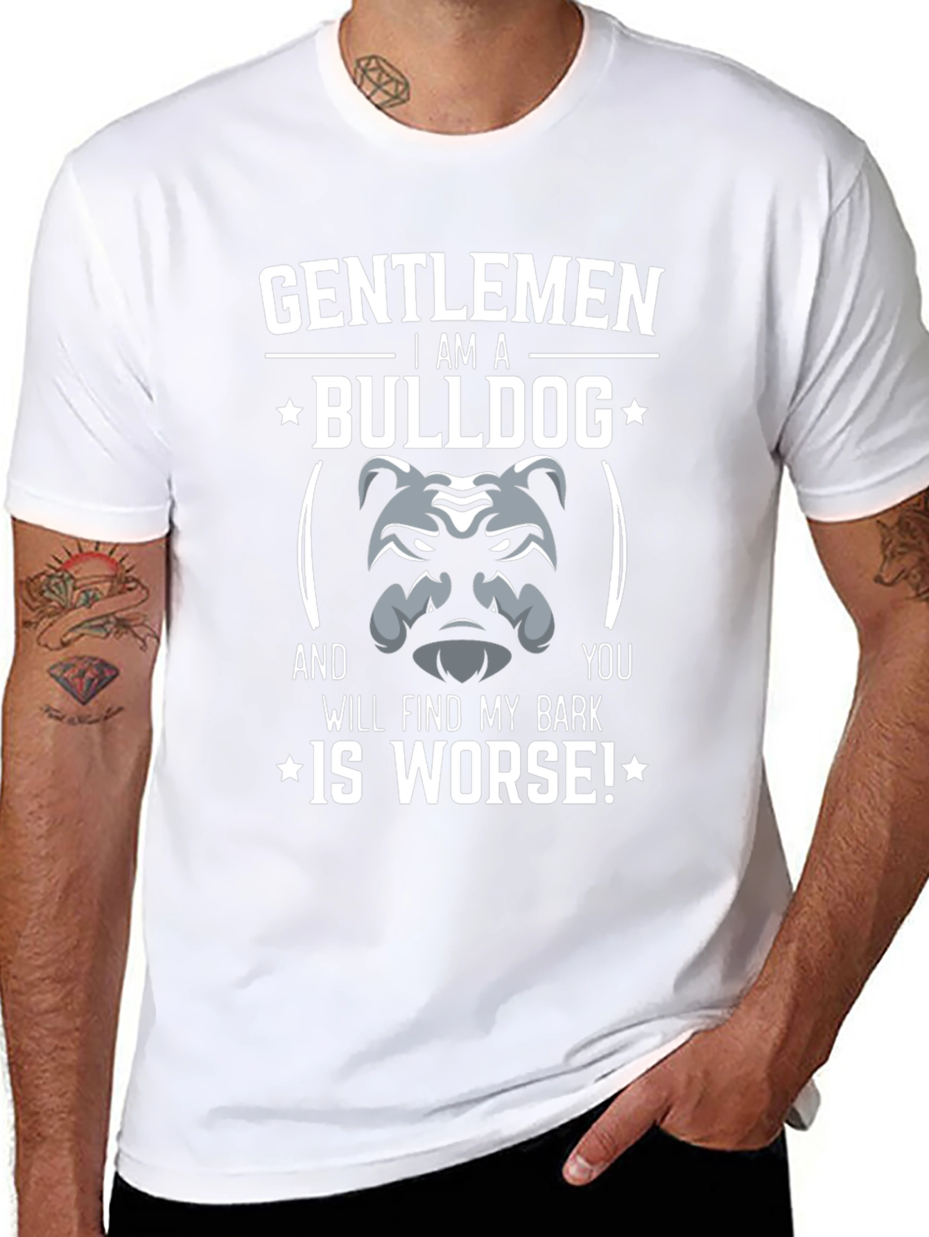 Gentlemen Bulldog Graphic Tee - Funny Dog Lover Shirt