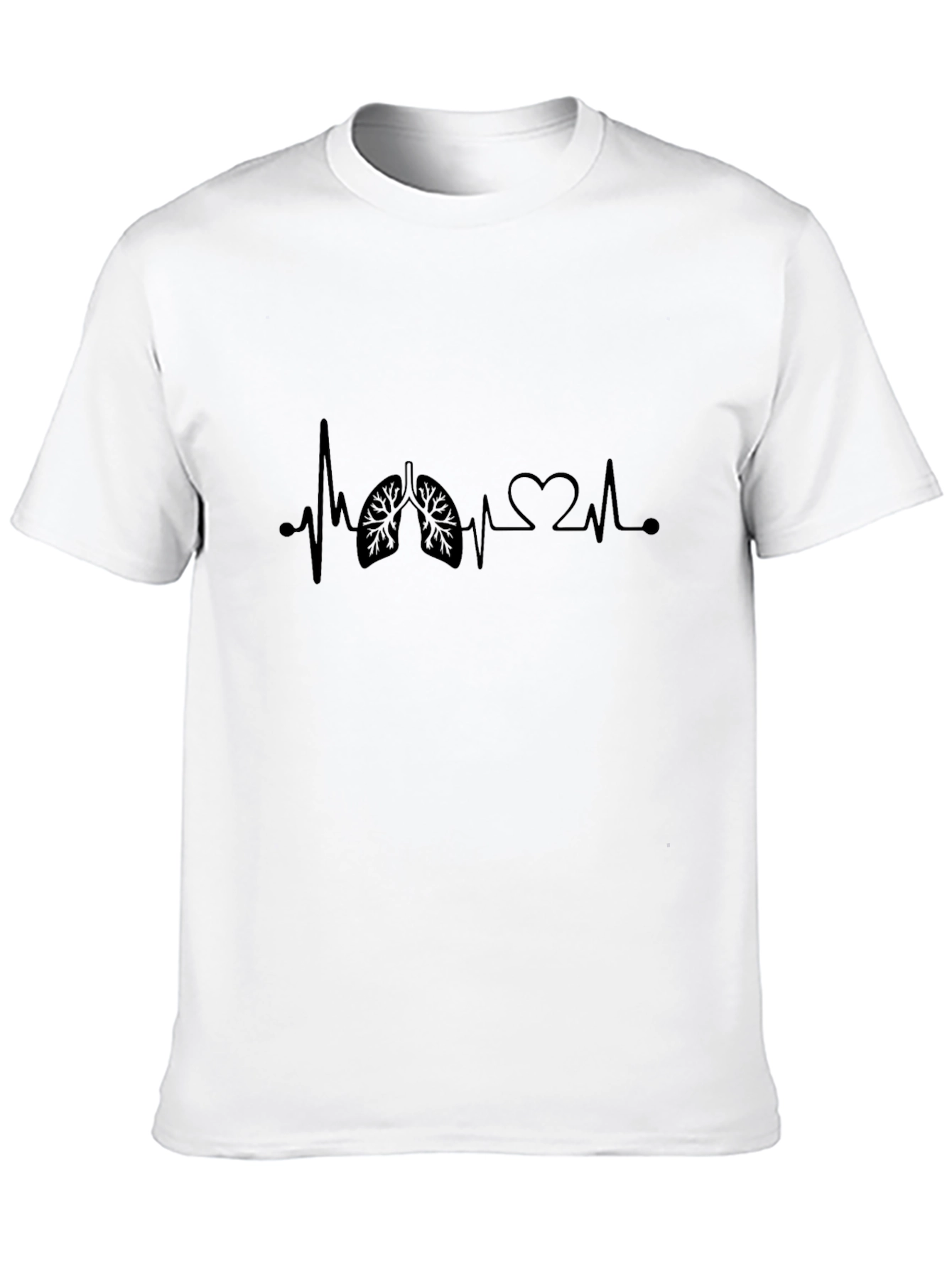 Heartbeat Lungs Graphic Tee - Black Casual Shirt