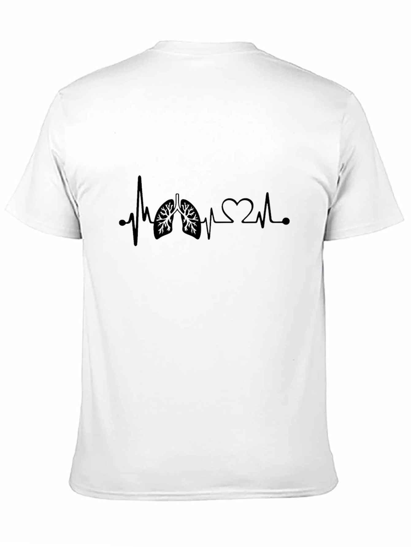Heartbeat Lungs Graphic Tee - Black Casual Shirt