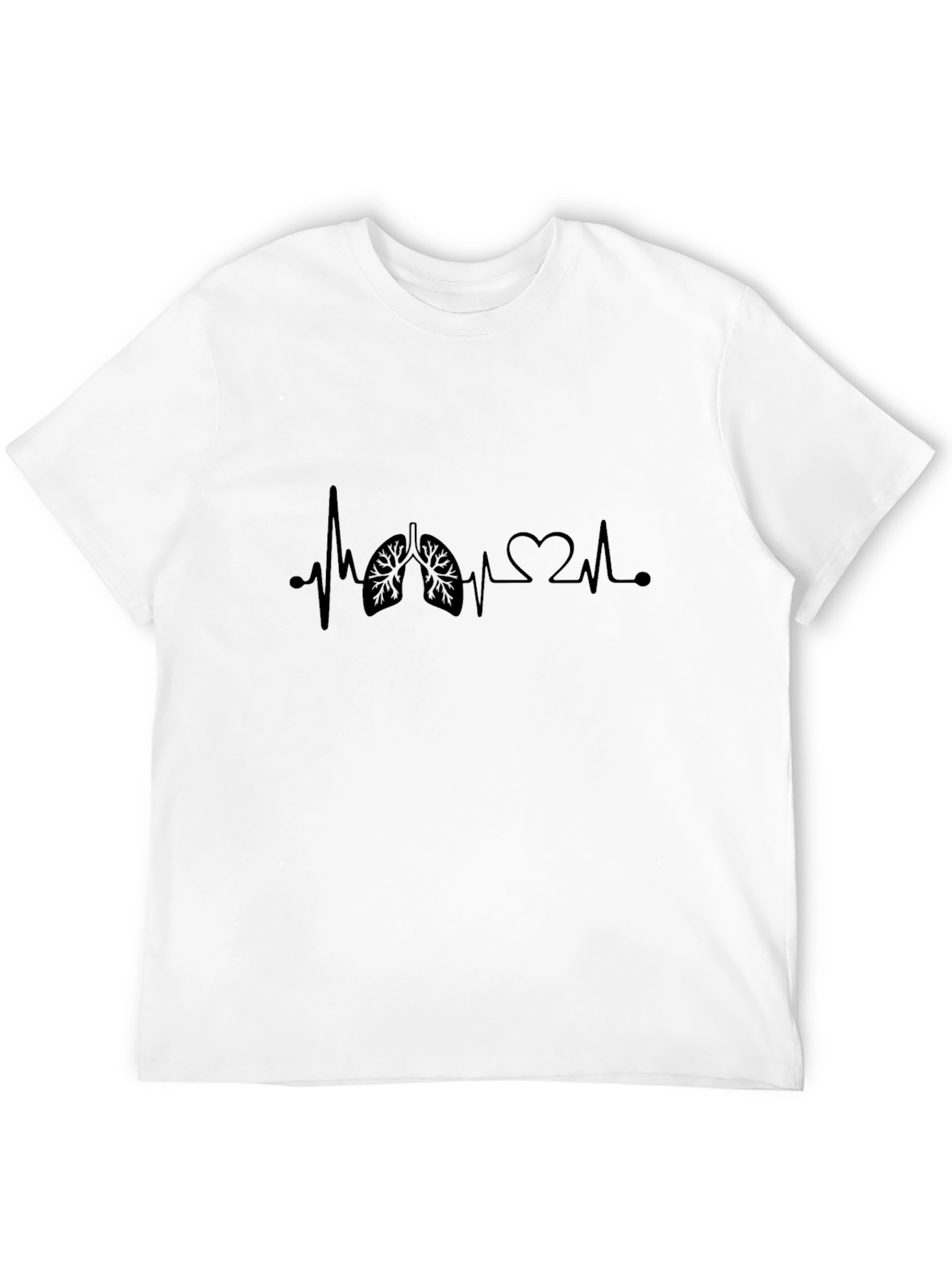 Heartbeat Lungs Graphic Tee - Black Casual Shirt