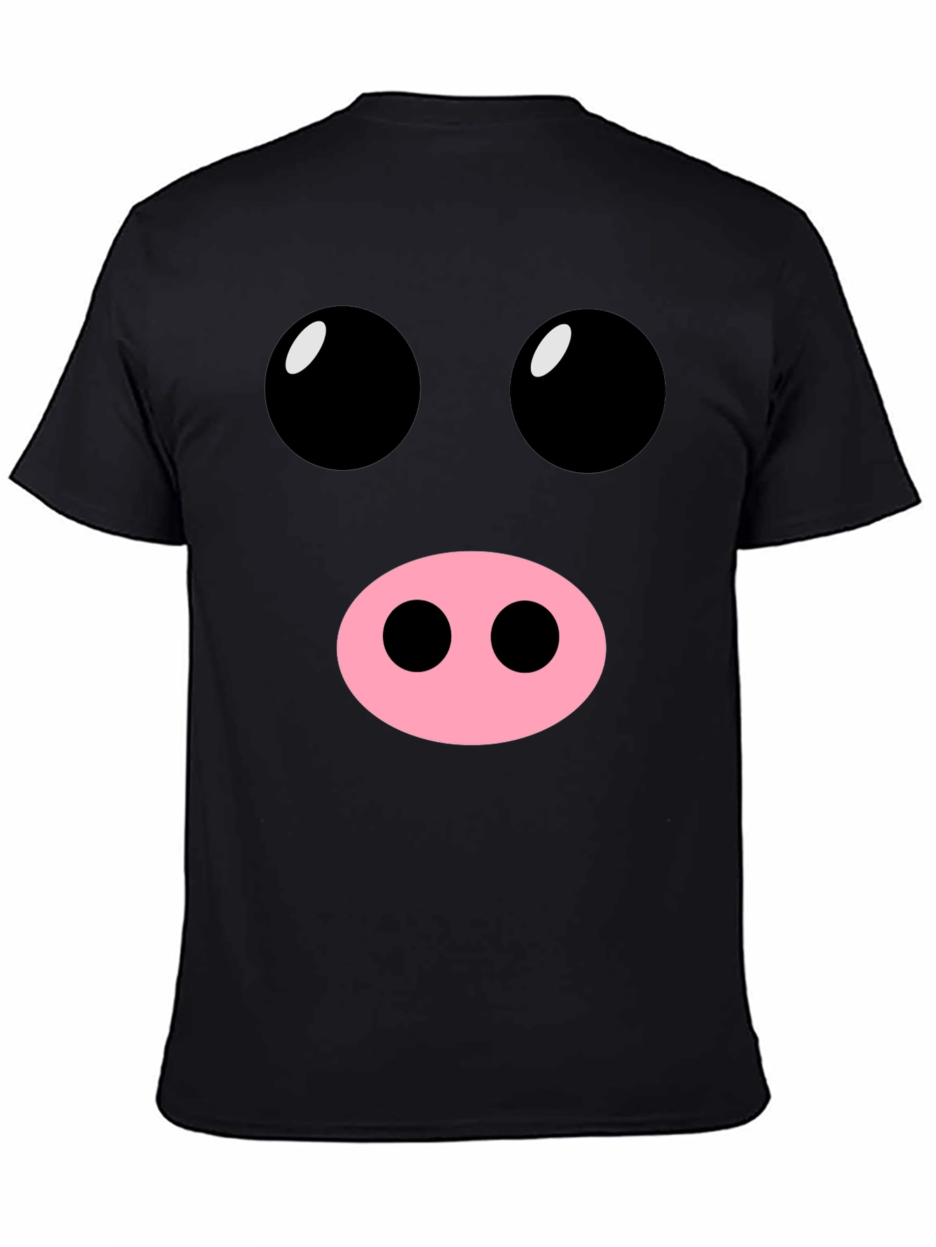 Funny Pig Face Black T-Shirt
