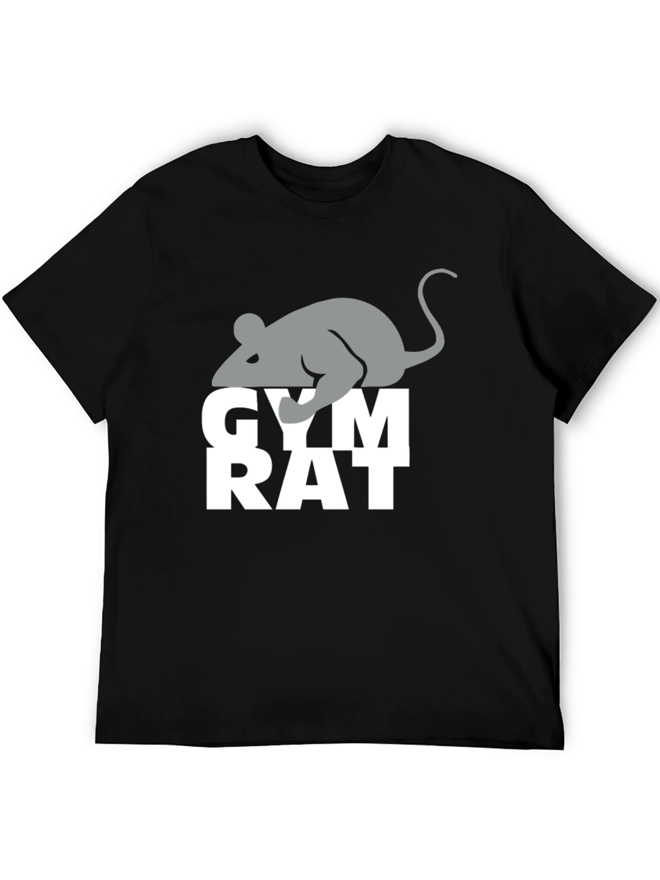 Gym Rat T-Shirt - Gray Mouse Graphic Black