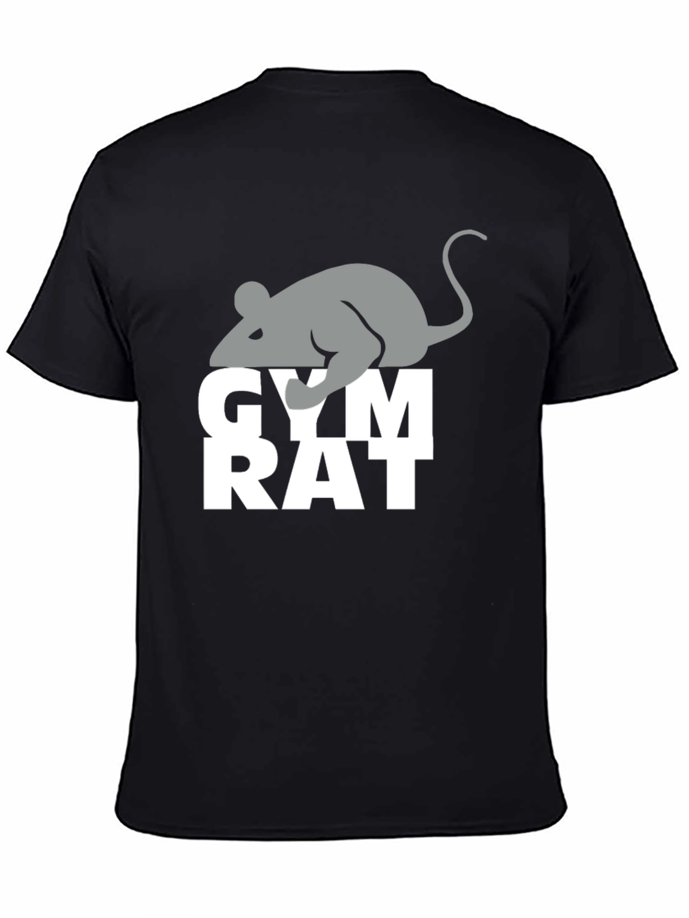 Gym Rat T-Shirt - Gray Mouse Graphic Black