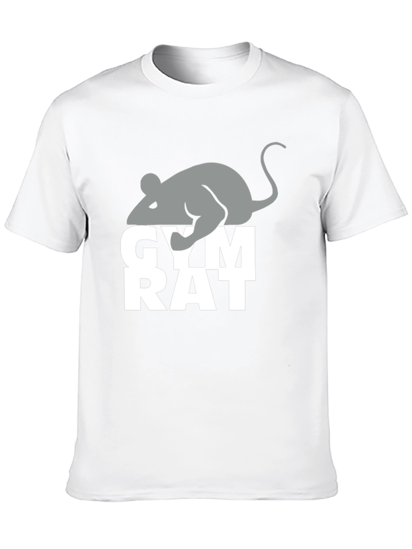 Gym Rat T-Shirt - Gray Mouse Graphic Black