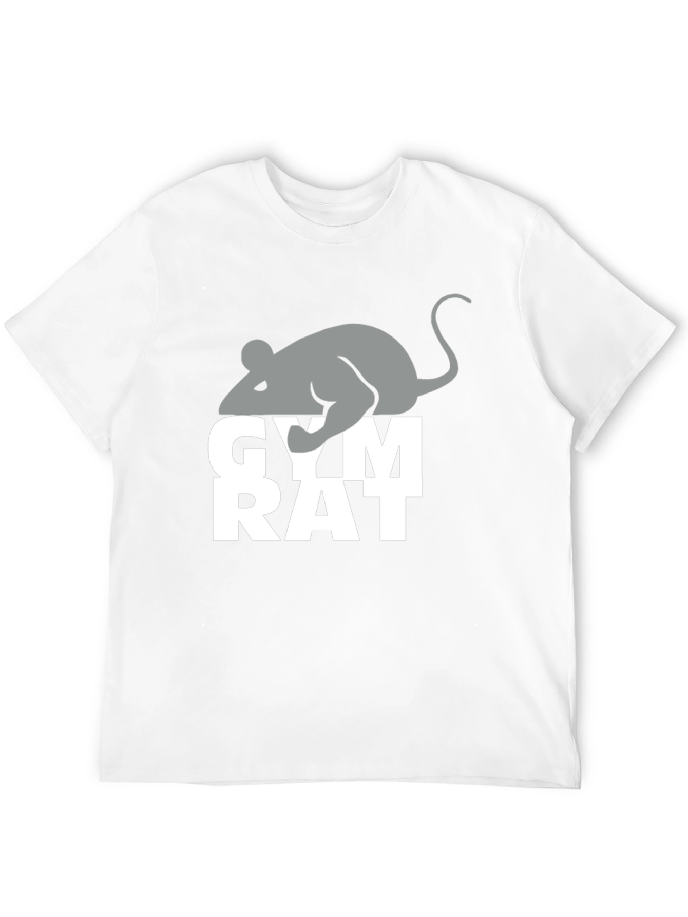 Gym Rat T-Shirt - Gray Mouse Graphic Black