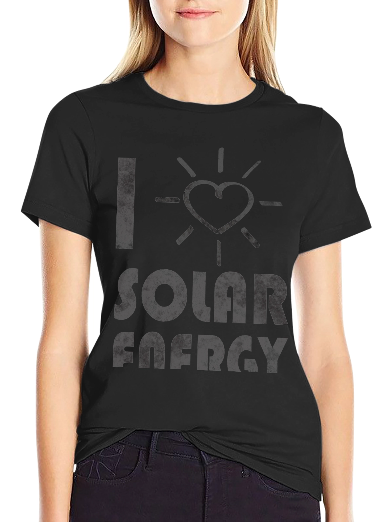 I Love Solar Energy Black T-Shirt