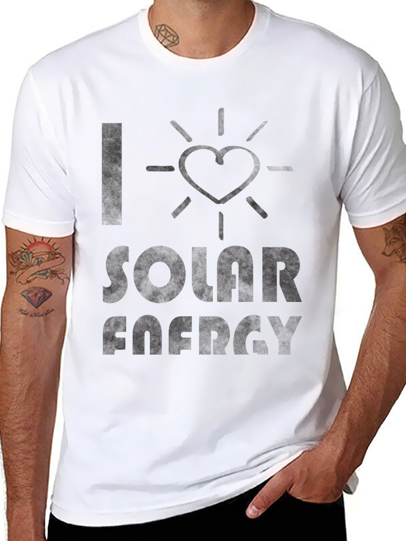 I Love Solar Energy Black T-Shirt