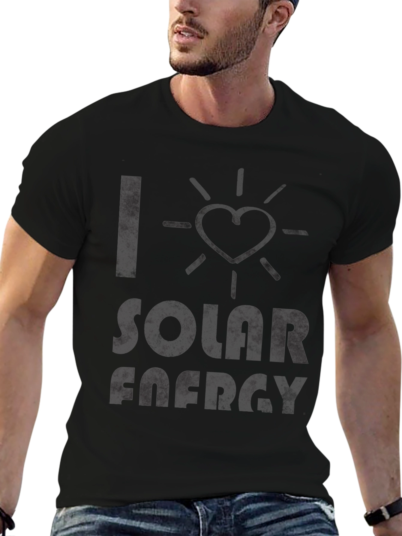 I Love Solar Energy Black T-Shirt