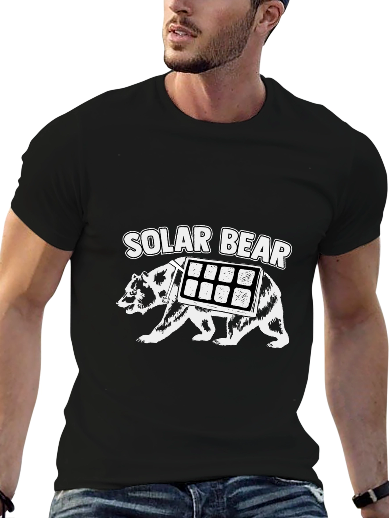 Solar Bear Graphic T-Shirt - Black Cotton Tee