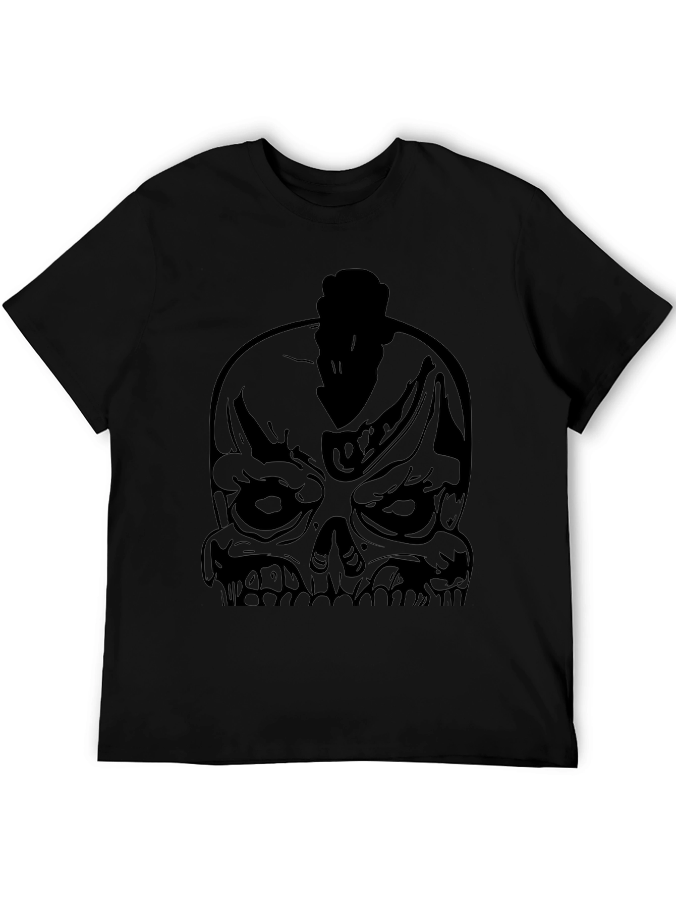 Skull Mohawk Graphic Black T-Shirt