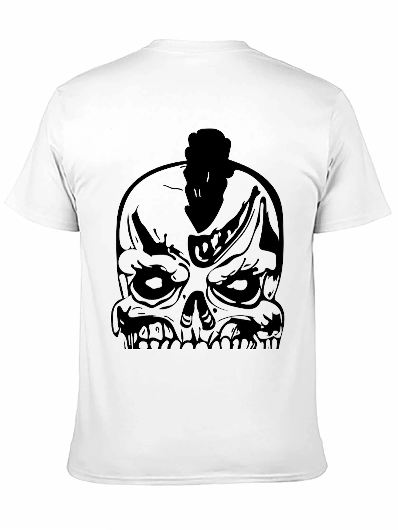 Skull Mohawk Graphic Black T-Shirt
