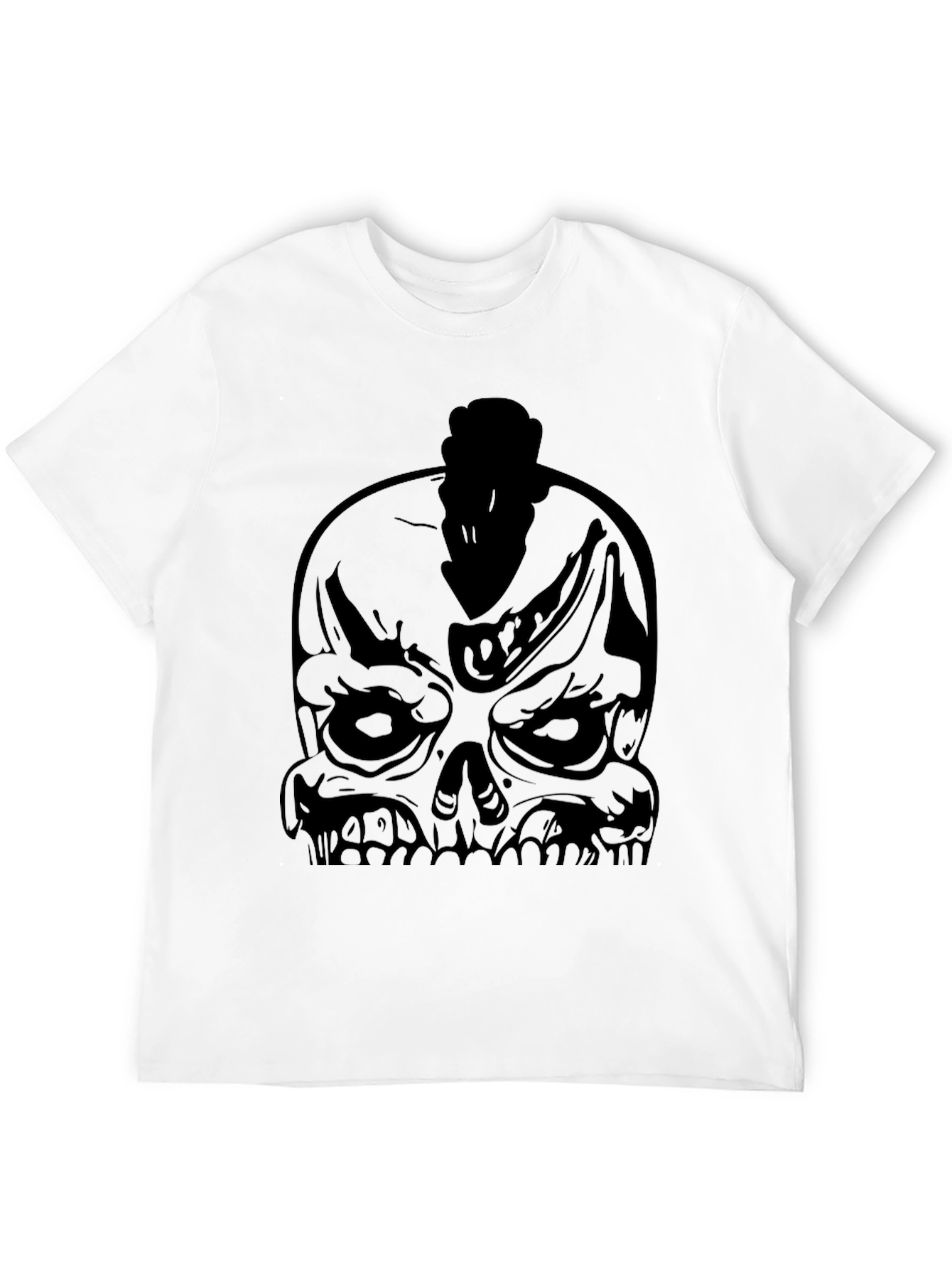 Skull Mohawk Graphic Black T-Shirt