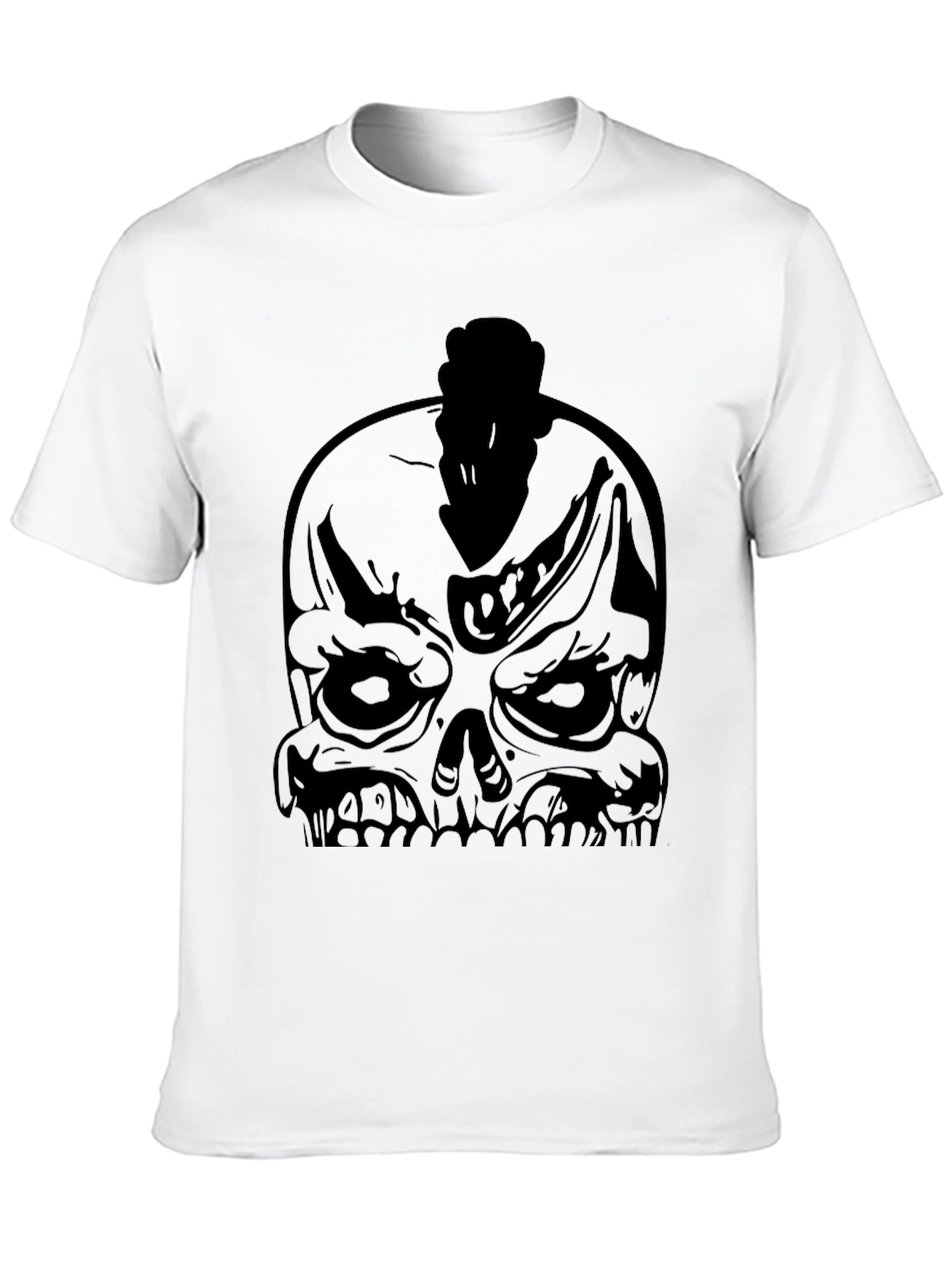 Skull Mohawk Graphic Black T-Shirt
