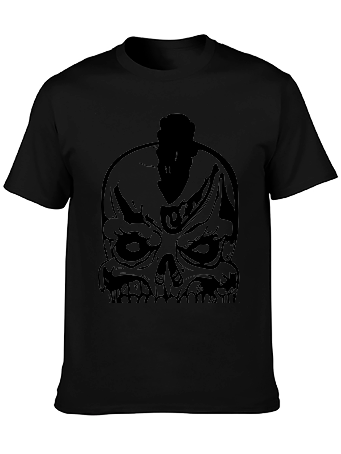 Skull Mohawk Graphic Black T-Shirt