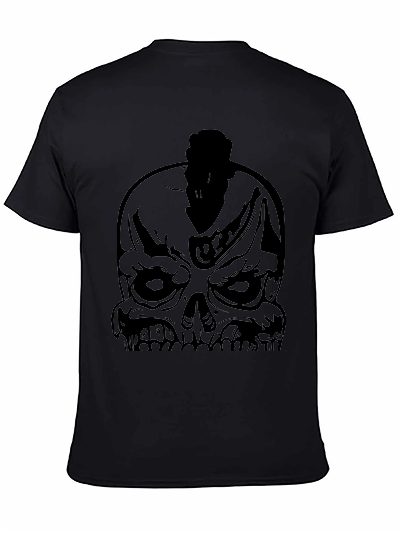 Skull Mohawk Graphic Black T-Shirt