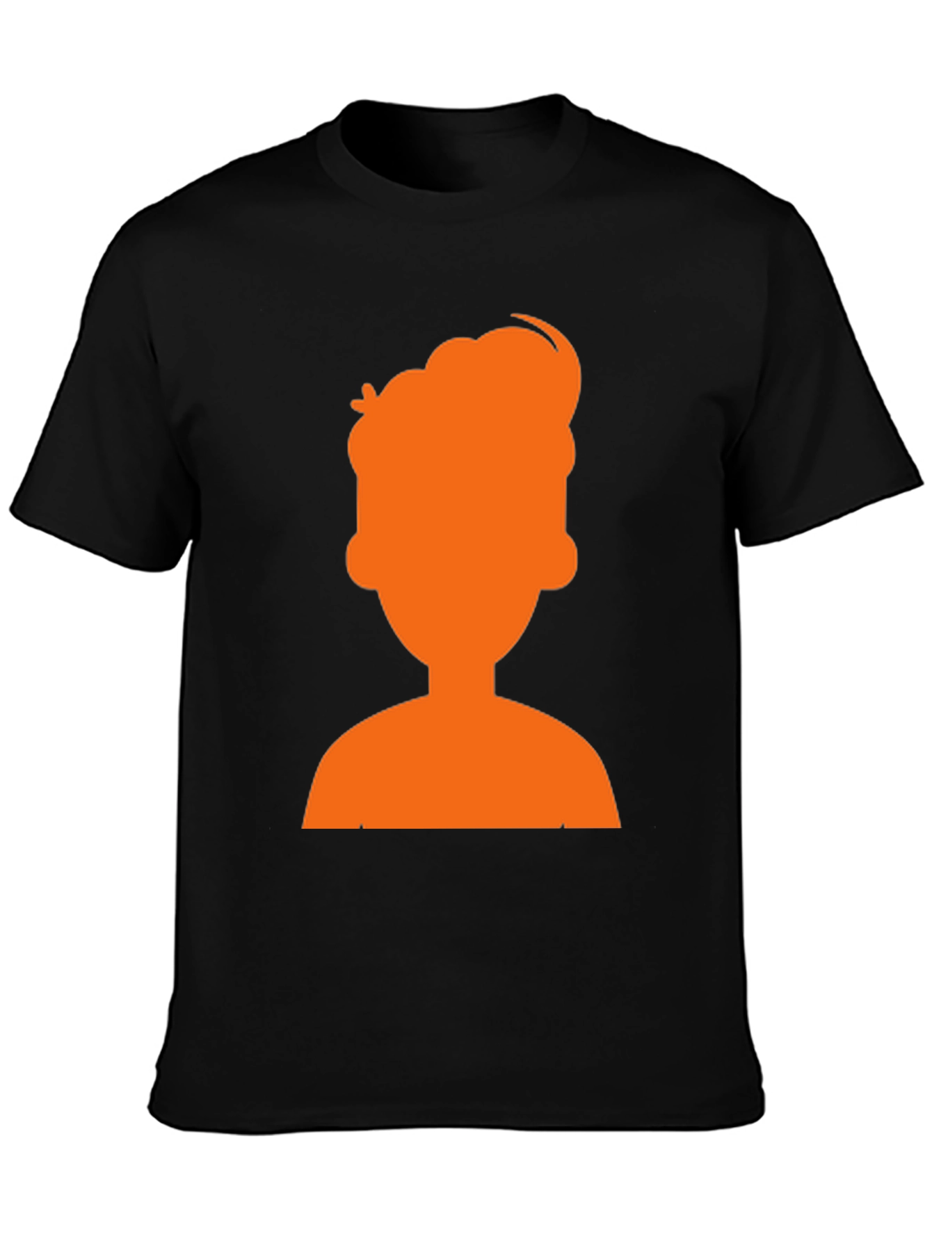 Orange Silhouette Graphic Black T-Shirt